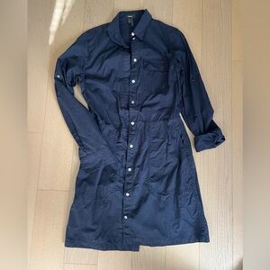 Theory Navy Button-Up Shirt Dress